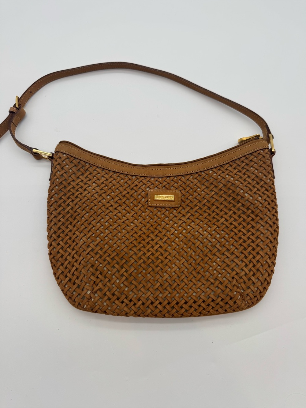 Eric Javits Tan Woven Shoulder Bag